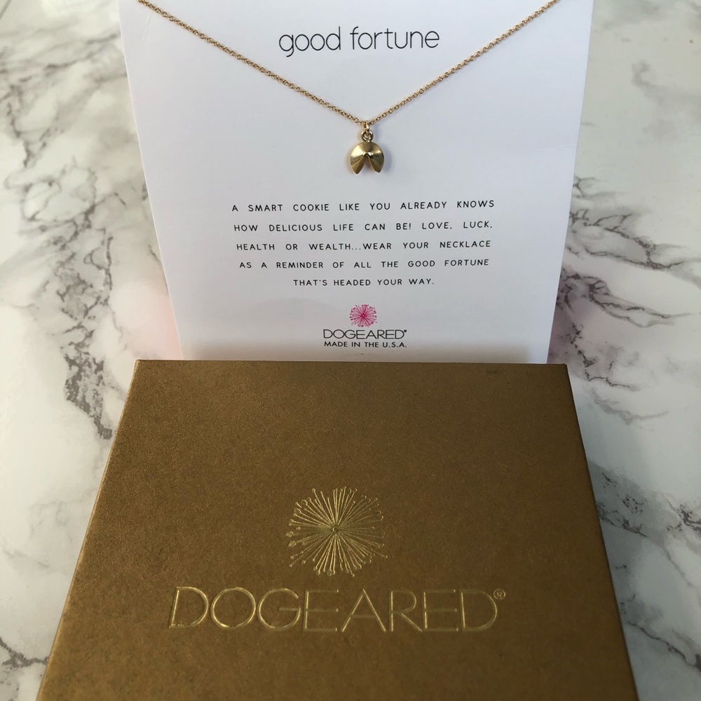 Dogeared Gold Fortune Cookie Necklace